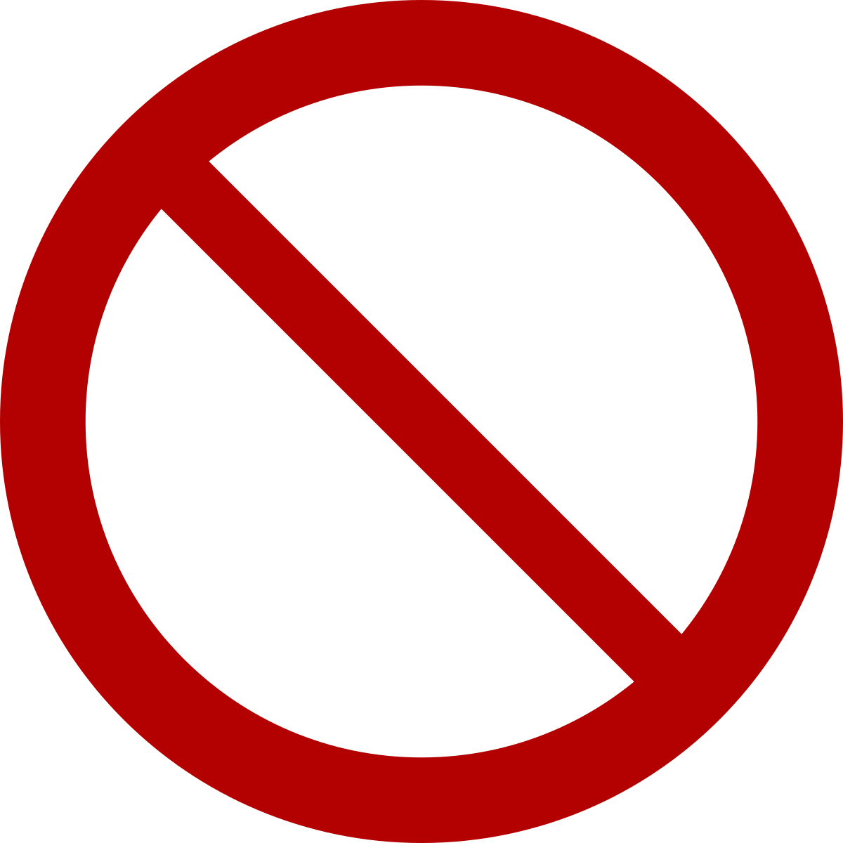 don't include - prohibited sign